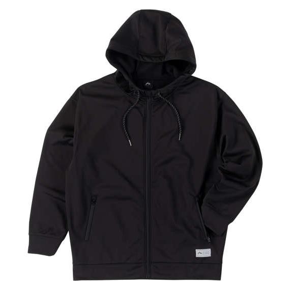3層ボンディングフリーススウェットフルジップパーカー 大きいサイズ メンズ RUSTY  ブラック