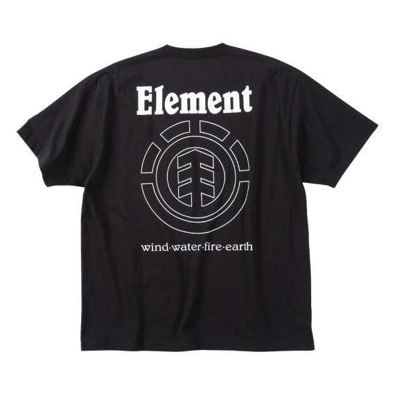 FLANE半袖Tシャツ 大きいサイズ メンズ ELEMENT  ブラック
