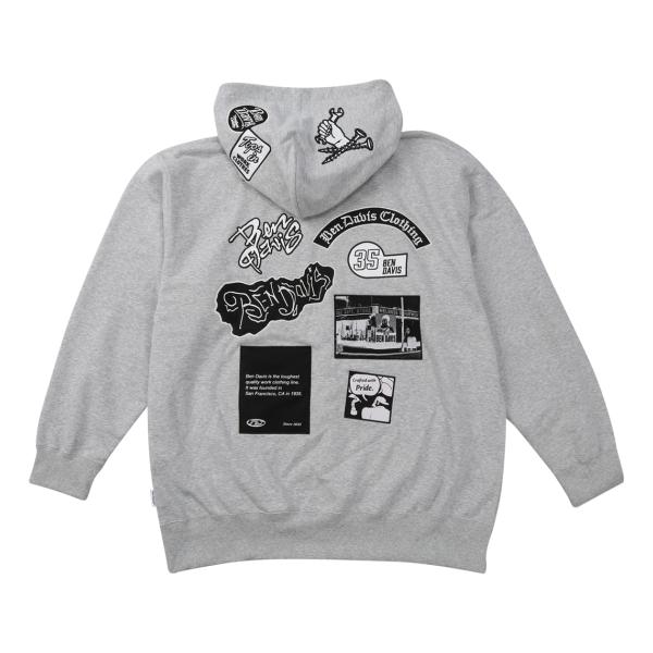 【新作・新着商品！】裏毛マルチワッペンプルパーカー 大きいサイズ メンズ BEN DAVIS  ミッ...