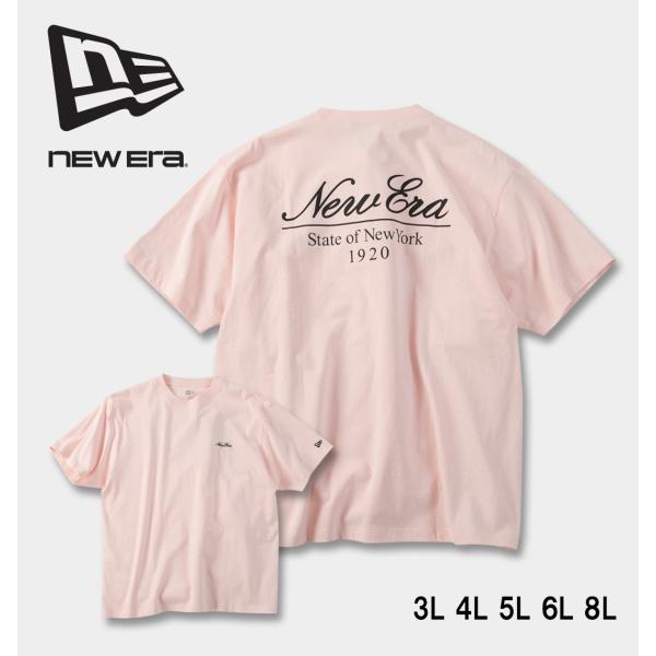 【新作・新着商品！】クラシックスクリプトロゴ半袖Tシャツ 大きいサイズ メンズ NEW ERA  ピ...