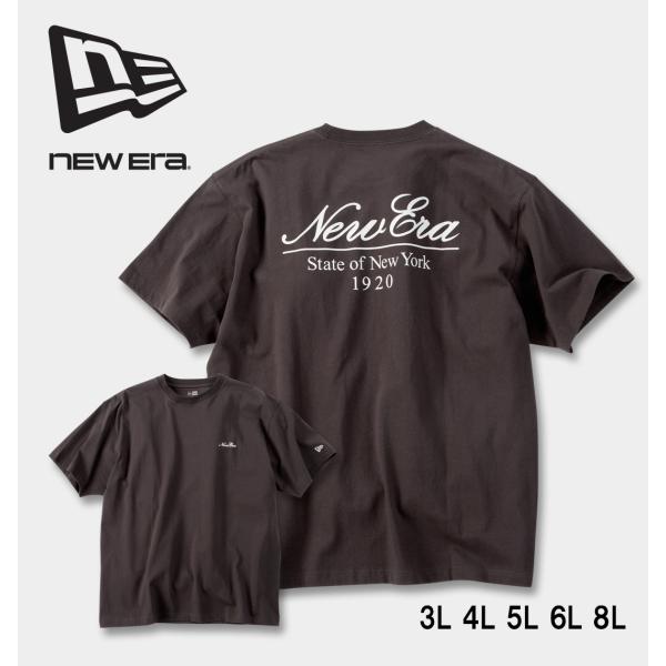 【新作・新着商品！】クラシックスクリプトロゴ半袖Tシャツ 大きいサイズ メンズ NEW ERA  ス...