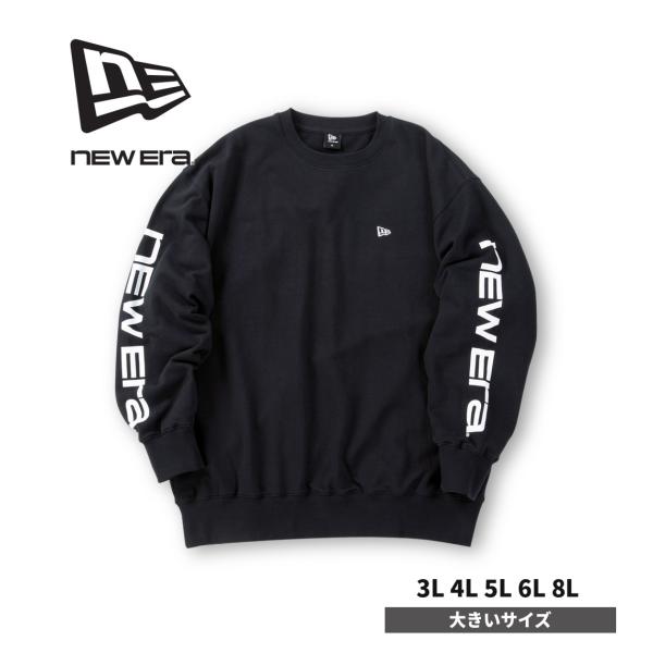 大きいサイズ メンズ NEW ERA ニューエラ ブランドネーム ロゴ クルー スウェット コットン...