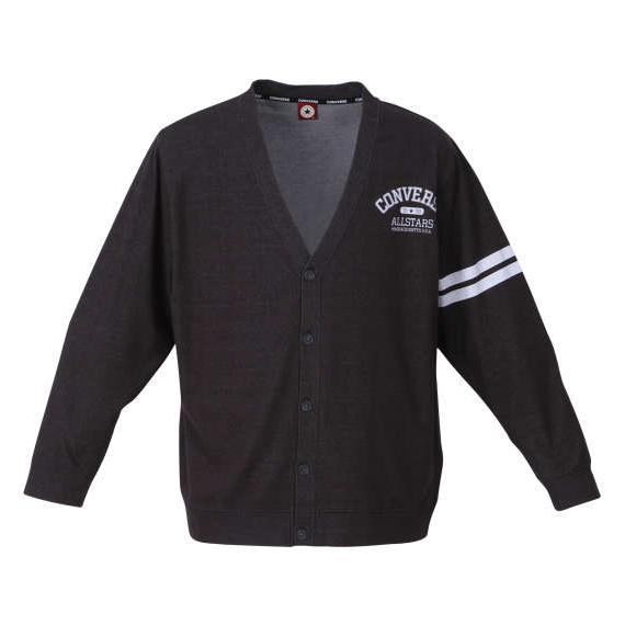 ミニ裏毛袖ラインカーディガン 大きいサイズ メンズ CONVERSE  ブラック