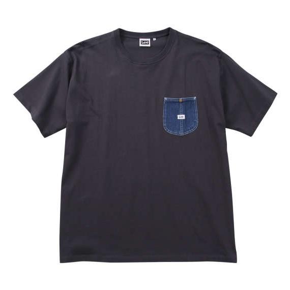 デニムポケット半袖Tシャツ 大きいサイズ メンズ Lee  チャコール