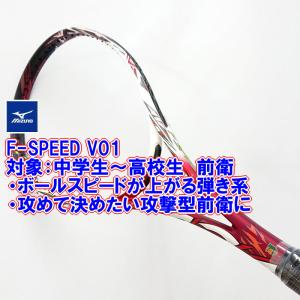 F SPEED　V-01(ラスティレッド)　(張人張り上げオプション有り)ミズノ　ソフトテニスラケット　前衛｜bigsports