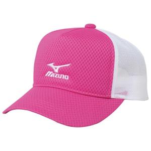 ミズノ　ソフトテニス　キャップ　（ピンク×ホワイト）帽子(特別価格)