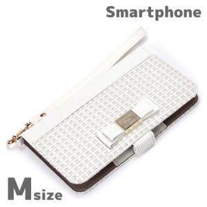 ☆ 各種スマートフォン対応 多機種対応 マルチフリップカバー for girls M ホワイト　PG-MFPM08WH｜bigstar