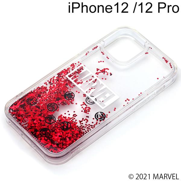 MARVEL iPhone 12/12 Pro用 グリッターケース ロゴ　PG-DLQ20G08MV...