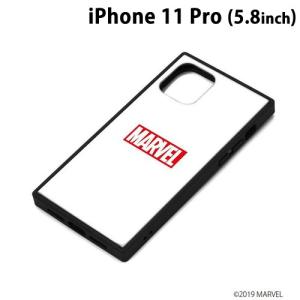 □ MARVEL iPhone11 Pro (5.8インチ) ガラスハイブリッドケース ロゴ/ホワイト　PG-DGT19A10MVL (メール便送料無料)｜bigstar