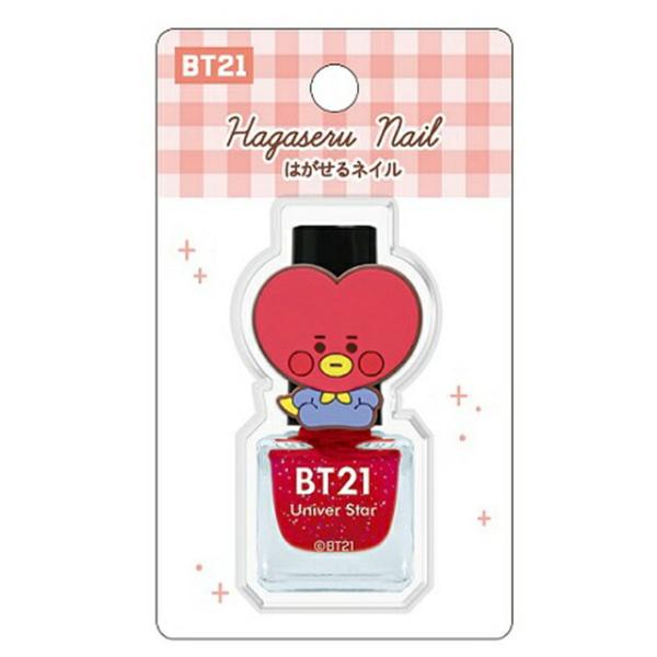 BT21 はがせるネイル ラメ入りレッド TATA 207680