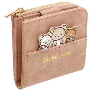 リラックマ キャラミックス 縫製品シリーズ ひょっこり刺繍アップリケ コンパクトワレット WL35901