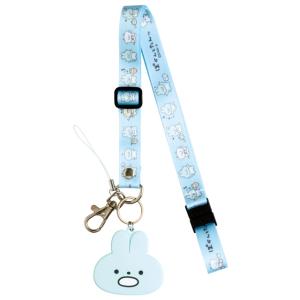 ぽかんとたん ネックストラップ マスコット付き ぽかんとおでかけ 水色
