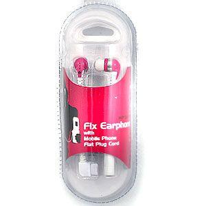 【特価　32-31】フィックスイヤホン 3.5mm＆平型携帯用アダプタ付き MEP204VP　ピンク