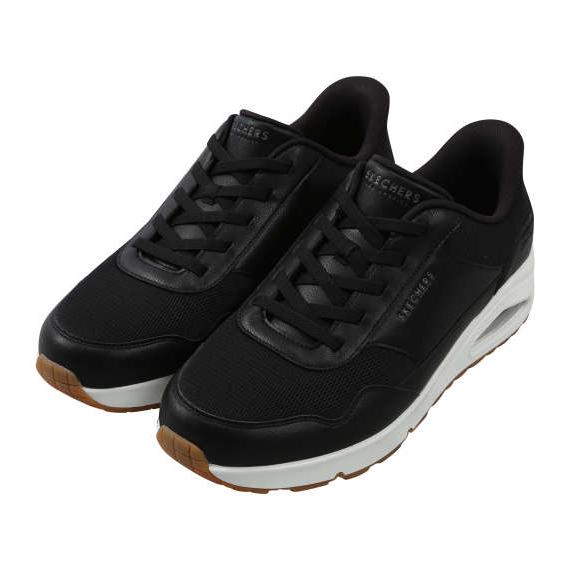 大きいサイズ メンズ SKECHERS スニーカー(UNO-BANKSIA SLIP-IN) ブラッ...