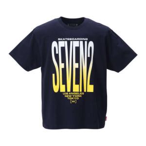 大きいサイズ メンズ SEVEN2 半袖Tシャツ ネイビー｜bigstoreshop