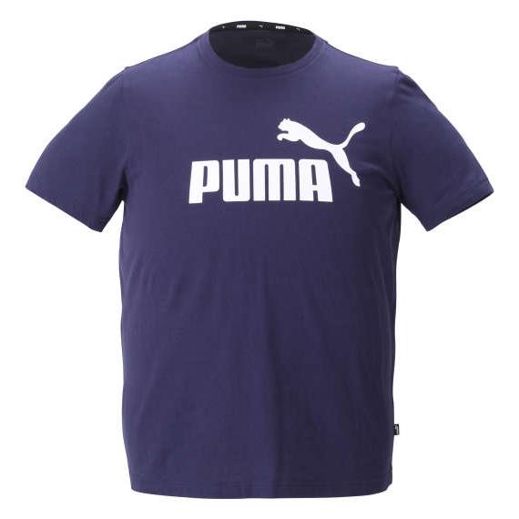 大きいサイズ メンズ PUMA エッセンシャルロゴ半袖Tシャツ ピーコート