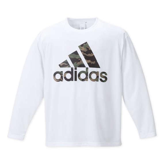 大きいサイズ メンズ adidas BOSカモ長袖Tシャツ ホワイト