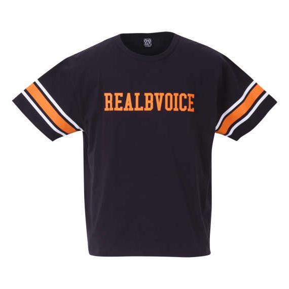 大きいサイズ メンズ RealBvoice 天竺半袖Tシャツ ネイビー