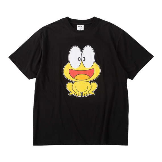大きいサイズ メンズ ど根性ガエル 天竺半袖Tシャツ ブラック