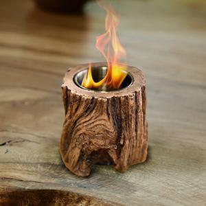ミニファイヤースタンプ 卓上ファイヤーピット バイオエタノール暖炉 クリスマス 手のひらサイズの焚き火台 リアルな切り株のデザイン