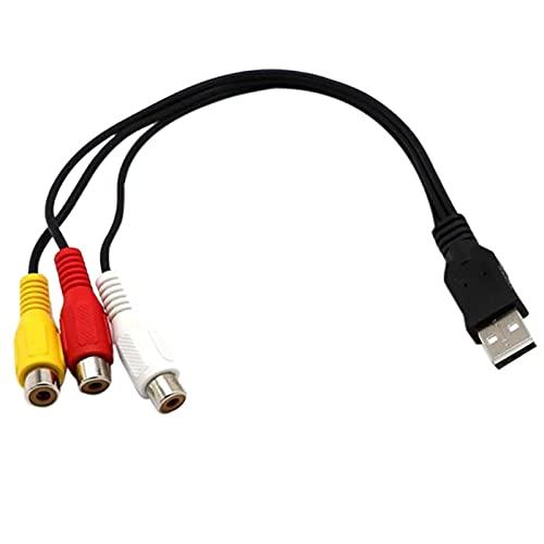 Xsdjasd USB-3RCAケーブル USBメス - 3 RCA RGBビデオAVコンポジット変...