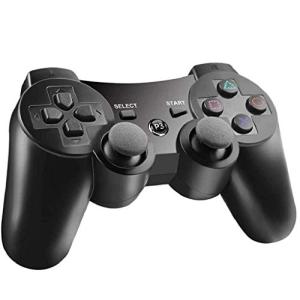 PS3 コントローラー PS3 ワイヤレスコントローラー Bluetooth ワイヤレス ゲームパッド USB ケーブル 振動機能 充電式 アシストキャップ 2枚付き｜bigsun7