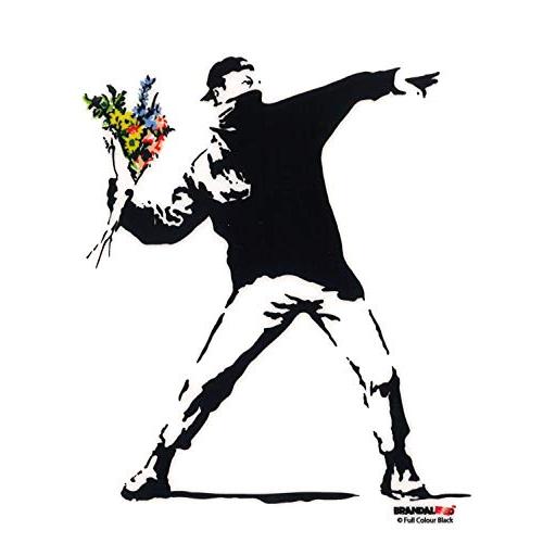 ゼネラルステッカー ブランダライズド BANKSY Flower ステッカー 透明素材 Lサイズ B...