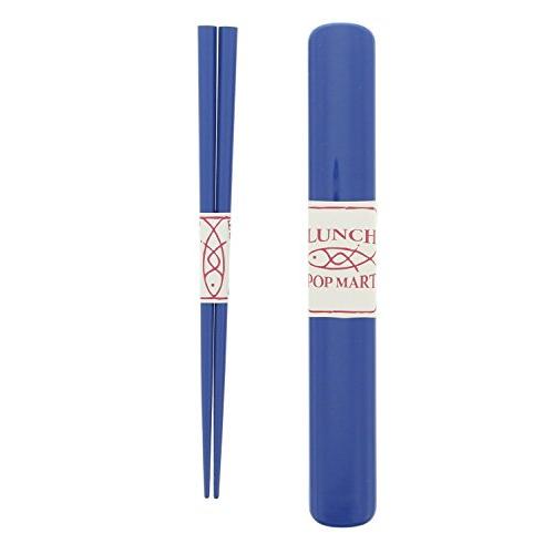 イシダ 日本製 箸・箸入れセット 日本製 箸箱 ポップマート コンビ 青 18cm ブルー