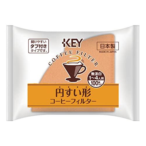 キーコーヒー 円すい形コーヒーフィルター 1*4人用 無漂白 100枚入り*5個