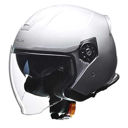 リード工業(LEAD) バイク用 インナーシールド付き ジェットヘルメット FLX マットシルバー ...