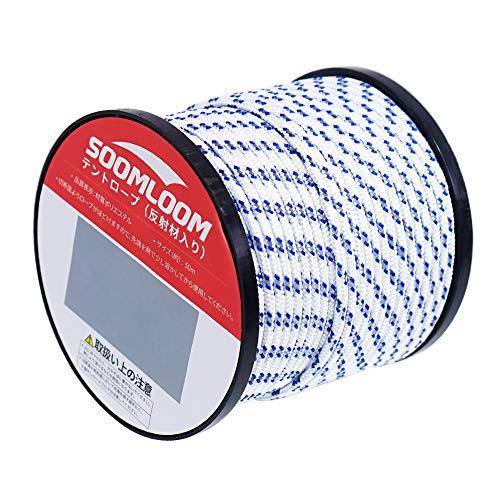 Soomloom テント用ロープ パラコード 反射材付き 張り綱 全長50m ロープ直径2*/3*/...