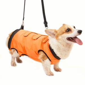 犬 ハーネス 歩行補助 ハーネス 老犬 介護 防水 汚れにくい 4Way ペット 散歩 脚の怪我に手術 快復中 病気 安全帯 手洗いok 通気性 抗菌消臭(オレンジ・M)｜bigsun7