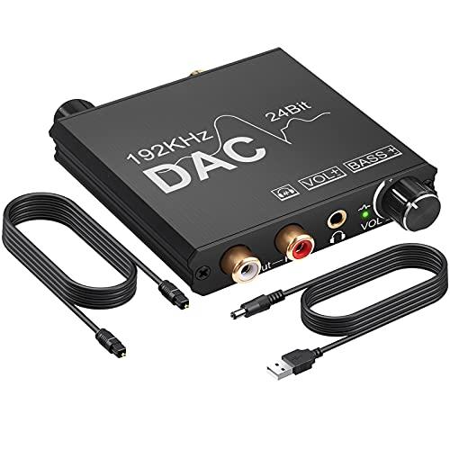 PROZOR 192KHz DAC デジタル to アナログ 変換器 音量調整でき Bass機能付き...