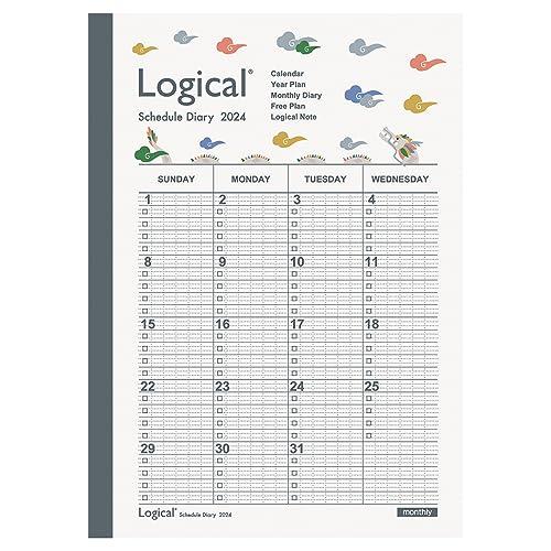 2024年度版 手帳  ナカバヤシ ロジカルダイアリー2024月間ノートタイプA／A5／タツ NS-...