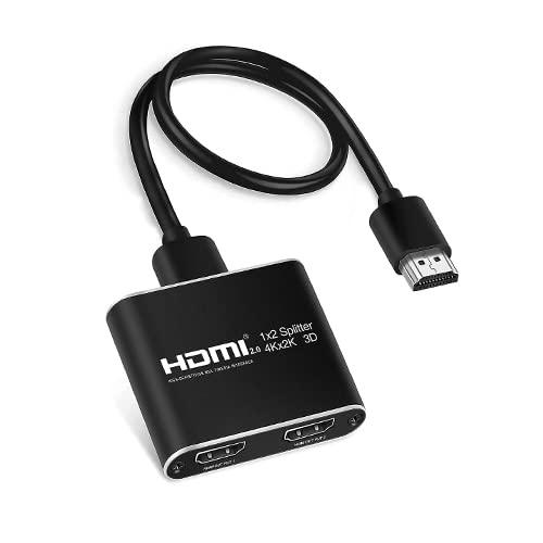 HDMI 分配器 1入力 2画面 同時出力 スプリッター クリア コンパクト 軽量 アルミ合金 持ち...