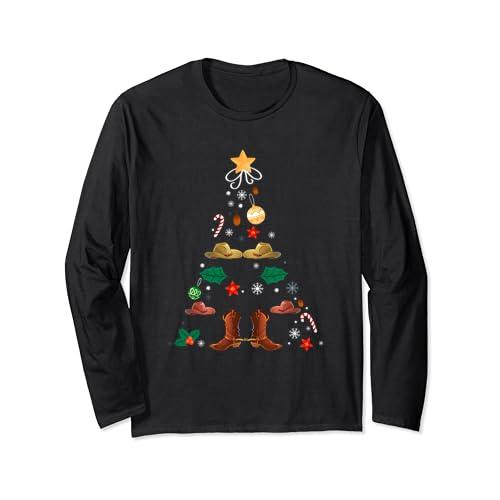 クリスマスツリー クリスマス新年ラインダンス Xmas 長袖Tシャツ