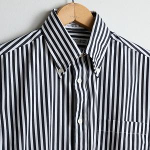 【30％off 】INDIVIDUALIZED SHIRT インディヴィデュアライズドシャツ   BARBAR STRIPES 　ブラックｘホワイト　B.D.シャツ　ビッグサイズ　大きいサイズ｜bigtaffy