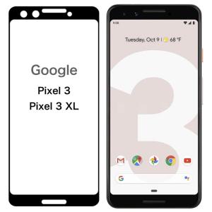 Google 5.5 Pixel 3 6.3 Pixel 3 XL 3Dエッジ 強化ガラスフィルム ガード 全面 クリア 耐衝撃 保護フィルム 透明 ブラック