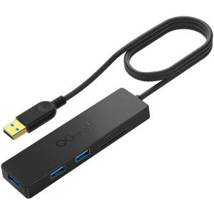 USB ハブ USB 3.0 変換 アダプター 80cm ケーブル 5Gbps ３つの超高速USB 3.0 ポート SD/TF microSD カードリーダー USB変換アダプター