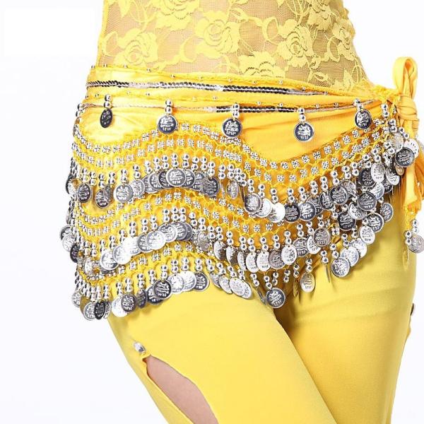 ベリーダンスヒップスカーフ きらきら  腰巻　ベリーダンス用品 コイン付きヒップスカーフ ベリーダン...