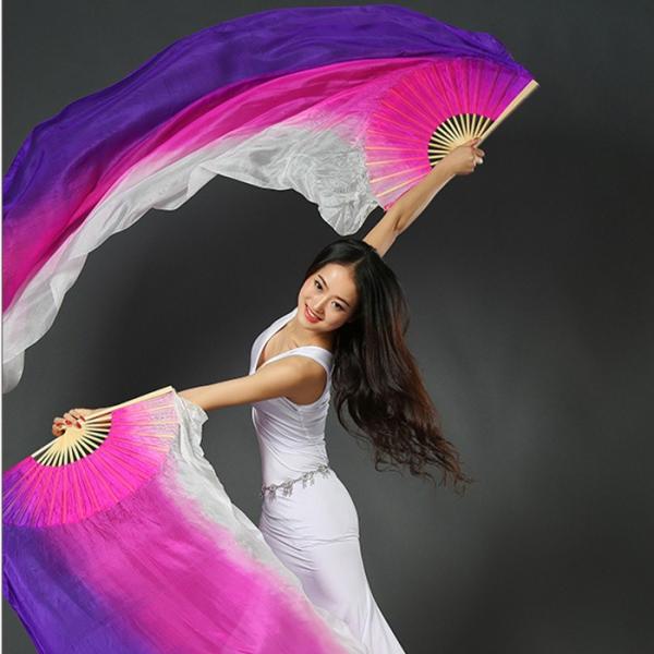 ファンベール シルクファンベール 2本セット扇子 団扇 舞台 小道具 アクセサリー 両手用  演出 ...