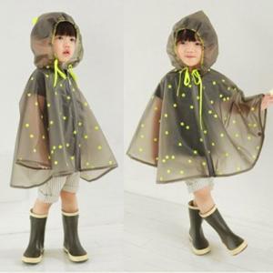 キッズ 女の子 男の子　レインコート　子供用　レインコート　星柄　レインウェアカッパ雨具　レインポンチョ　4スタイル　ブラック　85cm〜165cm対応｜bigwind