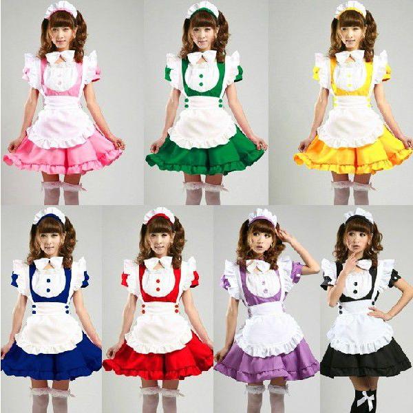 妖狐/僕SS風メイド服 喫茶店風エプロン メイド制服 コスプレ衣装 メイド服 コスチューム 全7色 ...