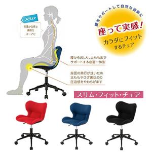 パソコンチェア デスクチェア ＰＣチェア オフィスチェア 昇降式 回転 キャスター付き 腰痛対策 猫背対策 姿勢サポート ドウシシャ スリムフィットチェア SF