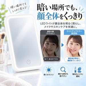 卓上ミラー USB モバイル ライトアップミラ...の詳細画像1