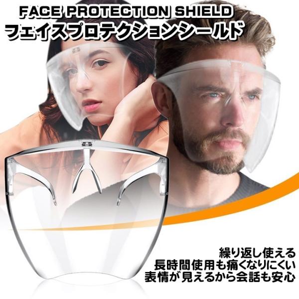 透明マスク フェイスプロテクションシールド フェイスタイプ クリア マスク マウスシールド 口元が見...