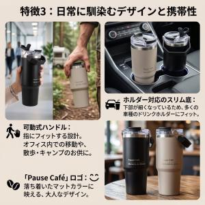 タンブラー ストロー付き 750ml 蓋付き ...の詳細画像4
