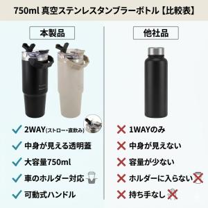 タンブラー ストロー付き 750ml 蓋付き ...の詳細画像5