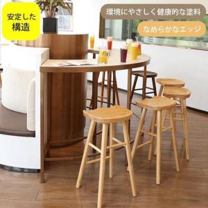 北欧天然木バーチェア木製カウンターチェアおしゃ...の詳細画像1