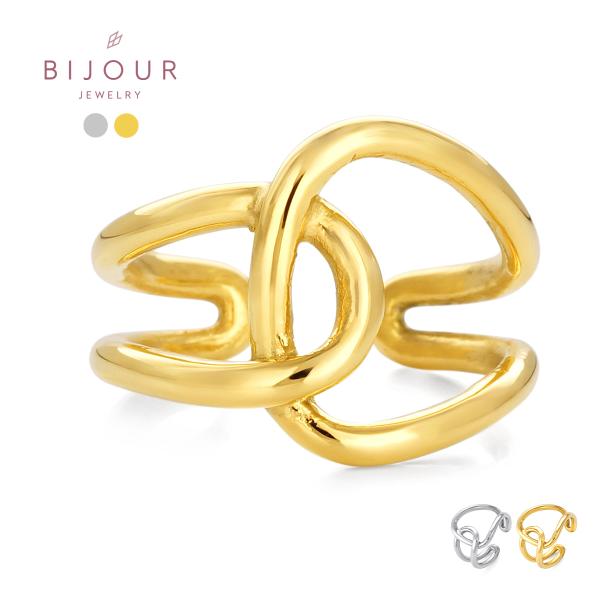 金属アレルギー対応 つけっぱなしOK リング ステンレス アシンメトリー Bijour ビジュール ...